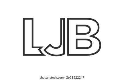 LJB logo design template with strong and modern bold text. Initial based vector logotype featuring simple and minimal typography. Trendy company identity ideal for businesses brand presence.