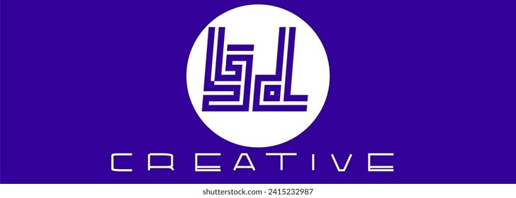 LJd logo isolated circle outdoor creativity elegant abstract icon vector template