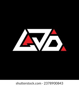 LJD triangle letter logo design with triangle shape. LJD triangle logo design monogram. LJD triangle vector logo template with red color. LJD triangular logo Simple, Elegant, and Luxurious design.