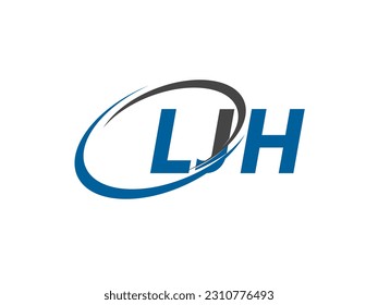LJH letter creative modern elegant swoosh logo design