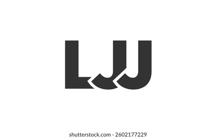 LJJ logo design template with strong and modern bold text. Initial based vector logotype featuring simple and minimal typography. Trendy company identity ideal for businesses brand presence.