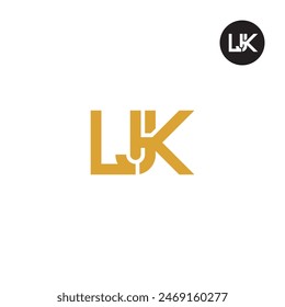 Diseño de monograma de letra de logotipo LJK