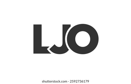 LJO logo design template with strong and modern bold text. Initial based vector logotype featuring simple and minimal typography. Trendy company identity ideal for businesses brand presence.