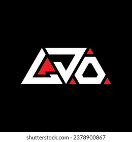 LJO triangle letter logo design with triangle shape. LJO triangle logo design monogram. LJO triangle vector logo template with red color. LJO triangular logo Simple, Elegant, and Luxurious design.