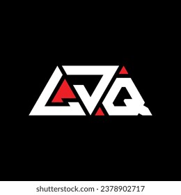 LJQ triangle letter logo design with triangle shape. LJQ triangle logo design monogram. LJQ triangle vector logo template with red color. LJQ triangular logo Simple, Elegant, and Luxurious design.