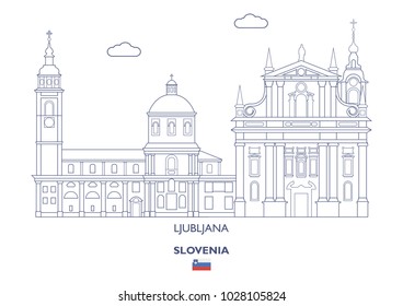 Ljubljana Linear City Skyline, Slovenia