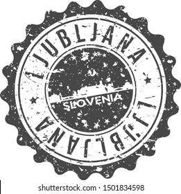 Ljubljana Slovenia City Skyline. Silhouette City. Design Vector. Famous Monuments.