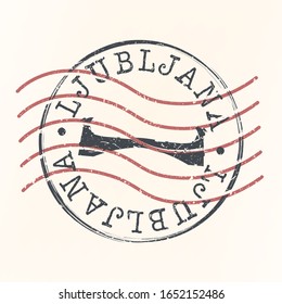 Ljubljana Slovenia Stamp Postal. Silhouette Seal. Passport Round Design. Vector Icon. Design Retro Travel. National Symbol.