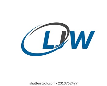 LJW letter creative modern elegant swoosh logo design