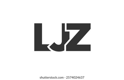 LJZ logo design template with strong and modern bold text. Initial based vector logotype featuring simple and minimal typography. Trendy company identity ideal for businesses brand presence.