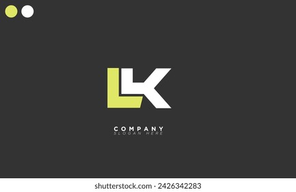 Letras del alfabeto LK Iniciales Monograma logo KL, L y K