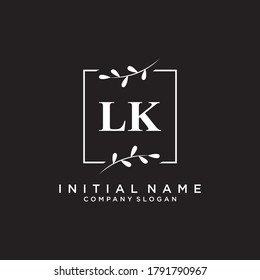 LK Beauty vector initial logo, handwriting logo of initial signature, wedding, fashion, jewerly, boutique, floral and botanical with creative template for any company or business.