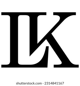 LK black initial letter logo LK, KL, K Abstract Monogram Symbol Vector Template. Logo monogram for game with line shape style design on geometric graphic logo design background illustration