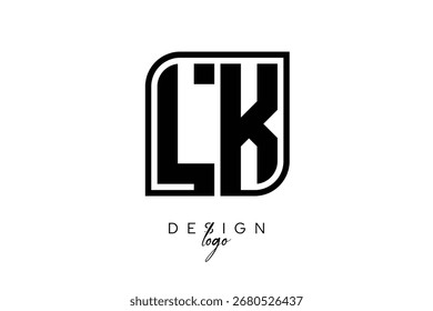 LK Block Monogram Logo - Fette geometrische Buchstabenmarke im Rechteckstil für modernes Branding und moderne Identität