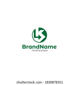 LK Circle with Arrow Logo Design Vector