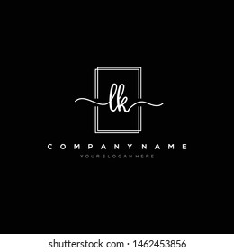 LK handwriting initial logo template vector.