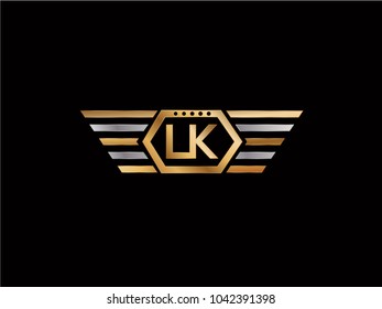 LK Hexagon Shape Letter design
