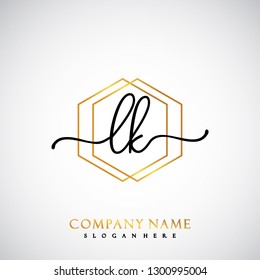 LK Initial Handwriting logo template vector
