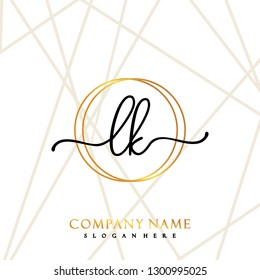 LK Initial Handwriting logo template vector