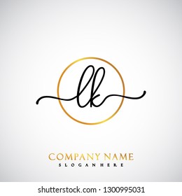 LK Initial Handwriting logo template vector