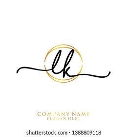 LK Initial handwriting logo template