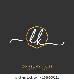 LK Initial handwriting logo template