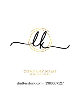 LK Initial handwriting logo template