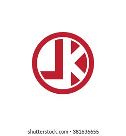 LK initial letters circle business logo red
