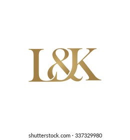 L&K Initial logo. Ampersand monogram golden logo