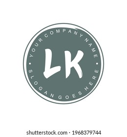 LK Initial logo Branding Brush wedding business
