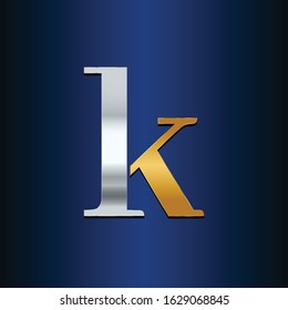 LK Initial logo Capital Letters Gold and silver colors
