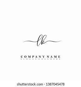 LK Initial luxury handwriting logo vector