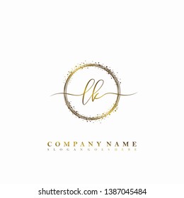 LK Initial luxury handwriting logo vector