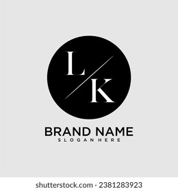 LK initial monogram logo with circle style dsign