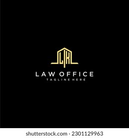 Logotipo inicial de monograma de LK para la oficina de leyes con imagen de diseño de oficina en el hogar
