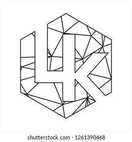 Lk initials geometric polygonal logo
