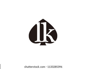 The lk initials logo inside the black shovel