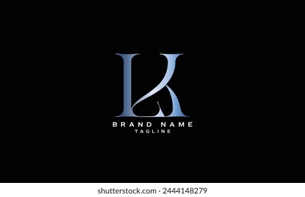 LK, KL, Abstract initial monogram letter alphabet logo design
