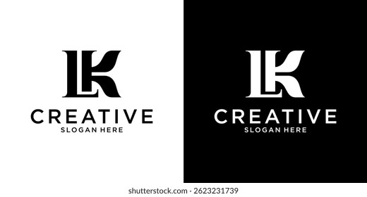 Plantilla de diseño de Vector de logotipo de letra inicial LK o KL