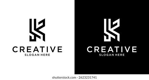 Plantilla de diseño de Vector de logotipo de letra inicial LK o KL