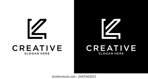 LK or KL initial letter logo vector design template