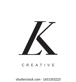 lk or kl logo design vector icon symbol