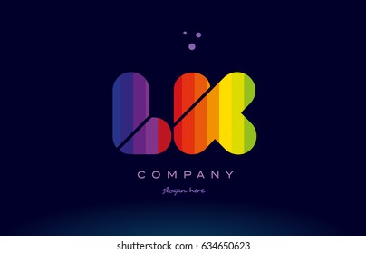 lk l k alphabet letter colorful creative colors text dots creative company logo vector icon design template