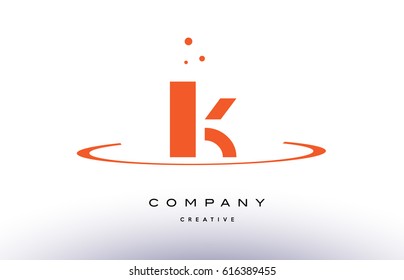 LK L K creative orange swoosh dots alphabet company letter logo design vector icon template