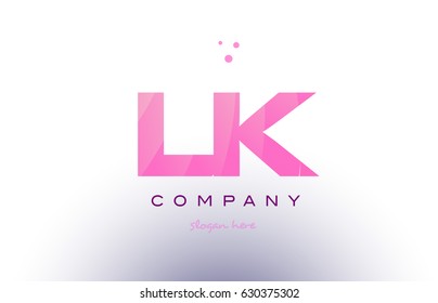 lk l k letter alphabet text pink purple dots creative company logo vector icon design template