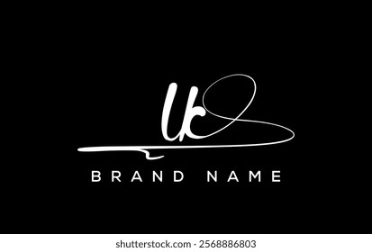 LK letter beauty handwriting vector logo. 