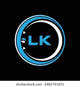 LK letter logo design with a circle shape LK Logo design. LK letter logo creative design. LK unique design.