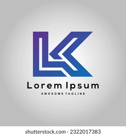 LK letter logo design icon