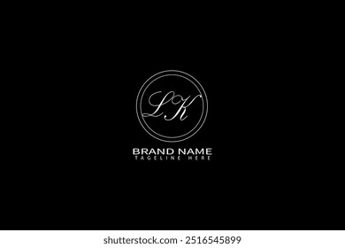 Projeto do logotipo da letra LK no fundo preto. LK conceito de logotipo de letra de iniciais criativas. LK design exclusivo