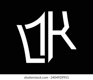 
Diseño vectorial del logotipo de la letra LK.